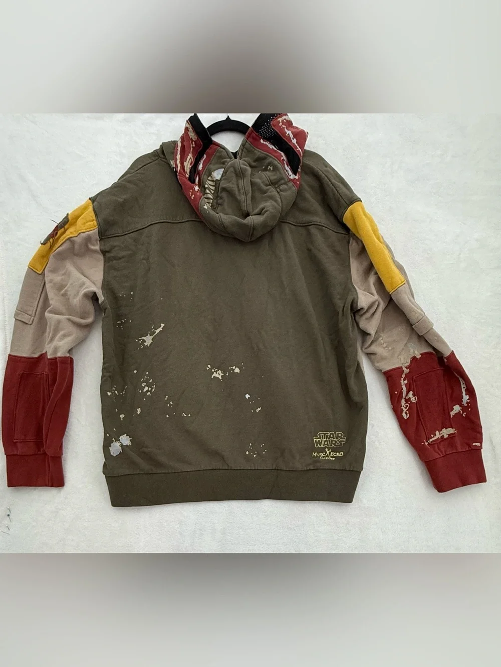 VINTAGE MARC ECKO STAR WARS BOBA FETT FULL ZIP HOODIE XXL 2X HOODIE SWEATSHIRT